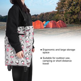 Foldable Trolley Bag, 2 in 1 Foldable Shopping Bag with Wheels, Portable Shopping Cart Reusable Shopping Bag, Shopping Trolley Bag on Wheel, for Outdoor Shopping Travel