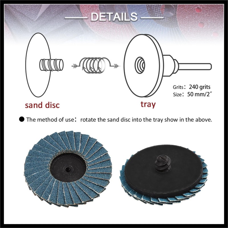 Hihaha 10pcs 2 Inch High Density Flap Disc Sanding Grinding