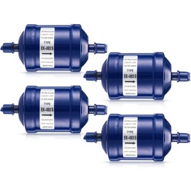 Threlaco 4 Pcs Flow Filter Drier for Heat Pump Refrigerant Filter Drier 3/8 Sweat Ek-083s for Hfc Heat Pump Straight Cool Air Conditioners Refrigeration Heating Systems from 1 to 5 Tons