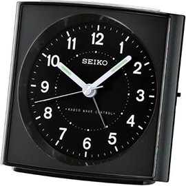 Seiko QHR022K Radio-Controlled Alarm Clock Black Plastic
