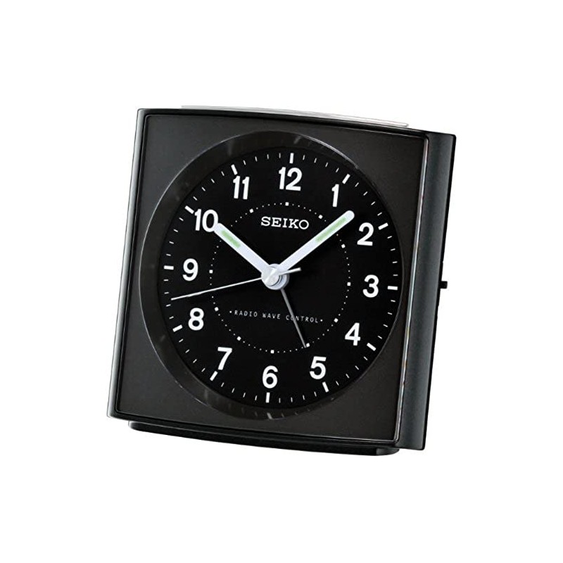 Seiko QHR022K Radio-Controlled Alarm Clock Black Plastic