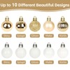 Set of 49 Christmas Baubles White Gold 3 cm Plastic