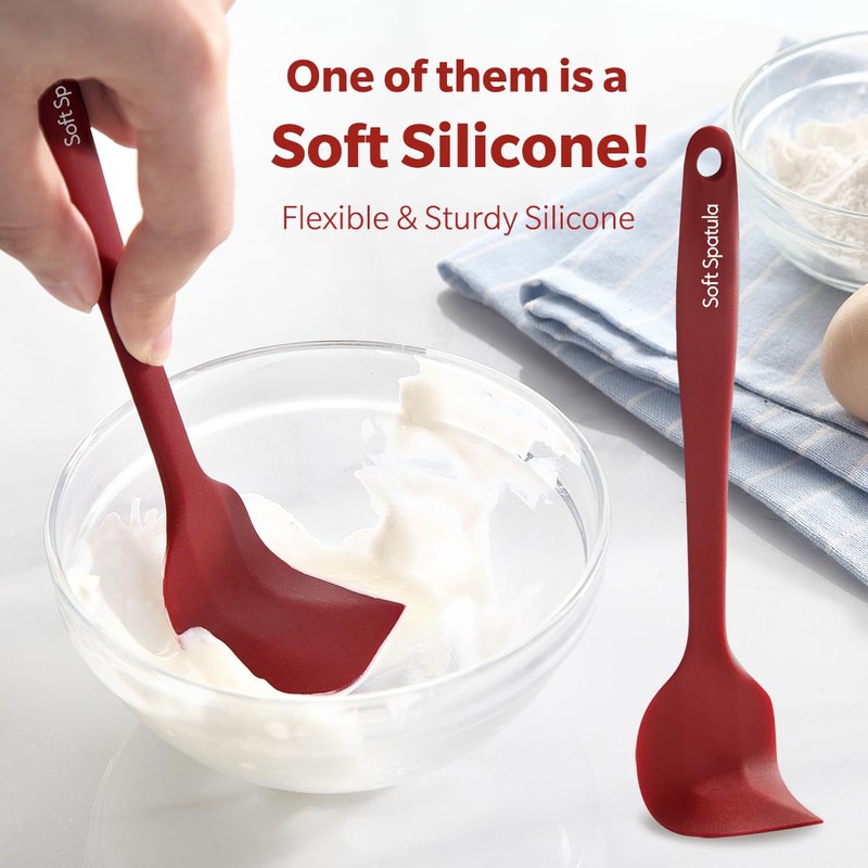 Wanbasion 5 Piece Premium Silicone Spatula Set Heat Resistant, Kitchen