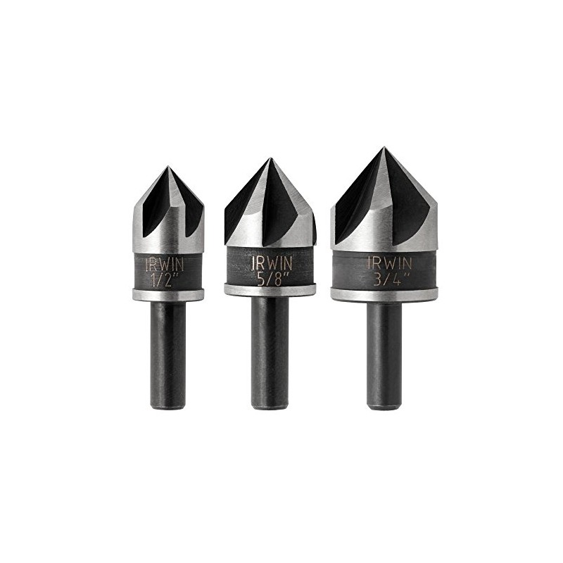 Irwin Tools IRWIN Drill Bit Set, Countersink, Black Oxide, 3-Piece