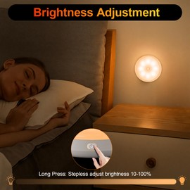 daphomeu Dimmbare Nachtlicht mit Bewegungsmelder USB Wiederaufladbar, lampe mit bewegungsmelder innen, Warmlicht Licht für Flur Küche, Treppenbeleuchtung, Kinderzimmer, Schrankbeleuchtung (6)