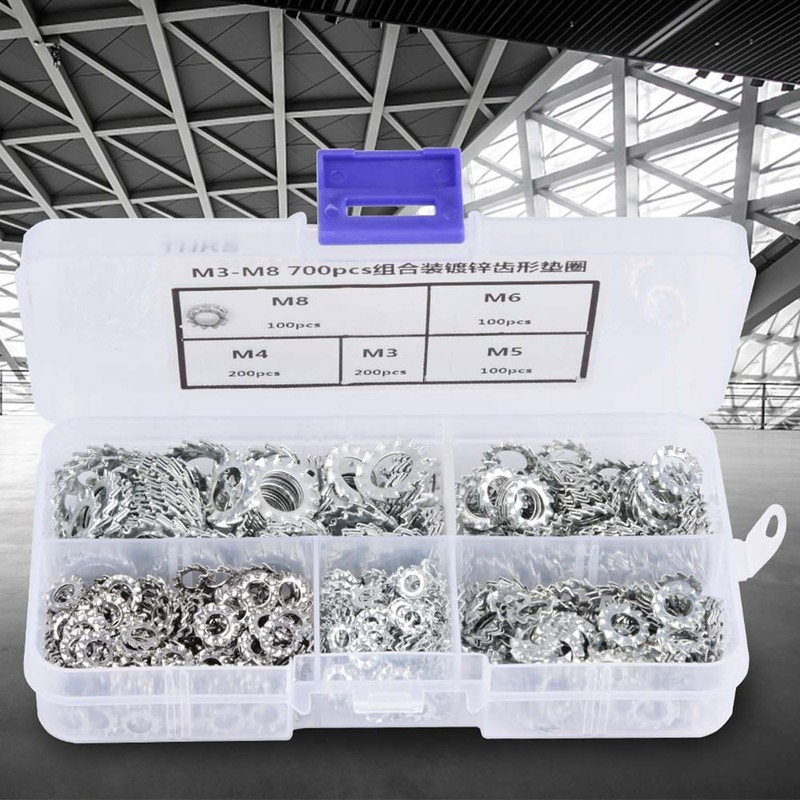 Tooth Washers, 700 Pieces Toothed Washers, Galvanised Flap Discs, External