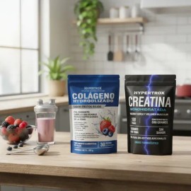 Kit Creatina 500gr  Colágeno Hidrolizado 300gr Hypertrox                                                                                              
