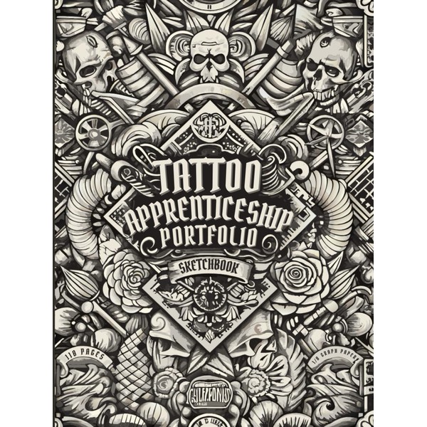 Tattoo Apprenticeship Portfolio: Dual-Sided Practice Sketchbook with Plain and Graph
