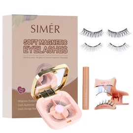 Magnetic Eyelashes Kit, Soft Magnetic Eyelashes, Natural Look Reusable Glue-free Dual Magnetic Lashes with Applicator, Lightweight Dual Magnetic Lashes - No.5 WINGS STYLE