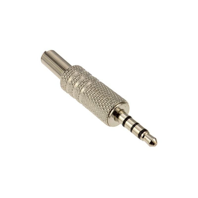 kenable 3.5mm 4 Pole METAL Solder Jack Plug For Audio