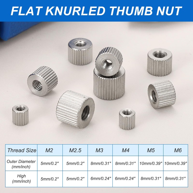 PATIKIL M2.5 Knurled Thumb Nuts, 50pcs Nickel Plated Female Thread