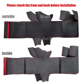 Ushtiger Car Steering Wheel Cover for 2006 Acura Rsx Type S 2002 2005 for 2004 Honda S2000 2001 2000 Insight 2003 Honda Civic Si Sport Hand Stitched Vehicles Steering Wheel Wrap Black