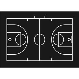 SADFA 7x5ft Basketball Court Backdrop Black Background White Lines Sport Game Photography Boy Birthday Party Decoration Banner Photo Booth Props