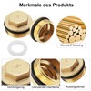 UOCAI Pack of 2 Brass Plugs with Rubber Ring, Pipe