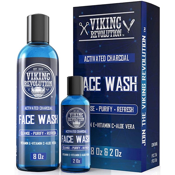 Charcoal Face Wash for Men- Scrub Away Dirt and Toxins - Cleanse, Purify and Refresh - Daily Charcoal Facial Cleanser