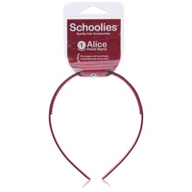 Schoolies Hair Accessories Alice Head Band, Mad Maroon