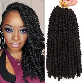 Passion Twist Hair Crochet Braids Hair Synthetic Hair for Braiding Braiding Hair Braids Extensions Fake Hair Extension Braid (25.3 cm (Pack of 8), 1B)