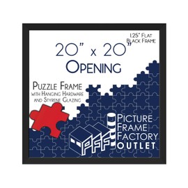 PFF PictureFrameFactoryOutlet - 20x20 Inch - Premium 1.25" Black Profile - Picture Frame for Artwork, Puzzles, Photos, Certificates