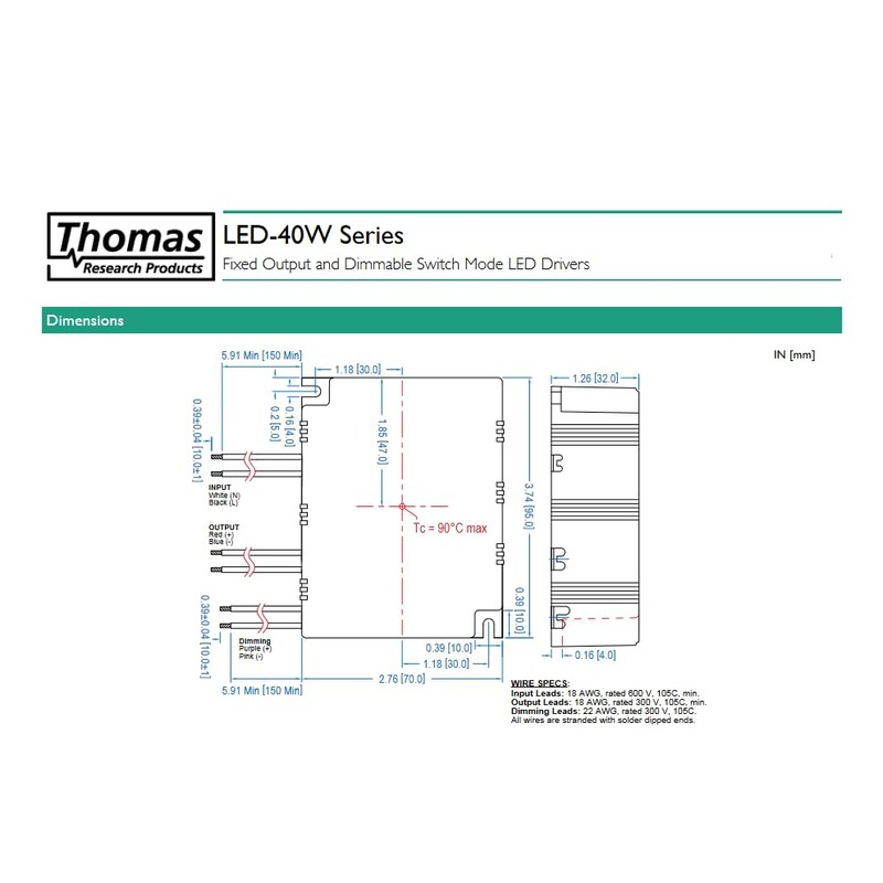 Hubbell Thomas Research Products 40W Constant Current Dimmable LED Driver