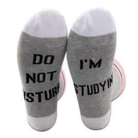 PXTIDY Studying Gift Bookworm Gift Do Not Disturb I’m Studying Novelty Socks Gift for Student Reading Lover (I’m Studying)
