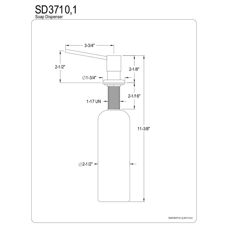 Kingston Brass SD3711 Naples 17 oz Soap Dispenser With Straight