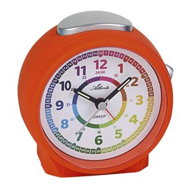 1999-12 Children's Alarm Clock for Girls without Ticking Analogue Orange, orange, Retro