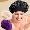 Violet Satin Hair Bonnets for Sleeping Night Cap for Women