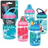 Nuby Flip-it Kids On-The-Go Botella de agua impresa con pajita