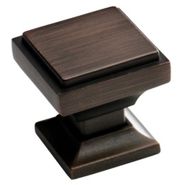 Southern Hills Oil Rubbed Bronze Cabinet Knobs - Pack of 5 - Square Kitchen Drawer Pulls - Venetian Bronze Cabinet Hardware - Dresser Knobs - Drawer Knobs - Cupboard Handles - SHKM002-ORB-5
