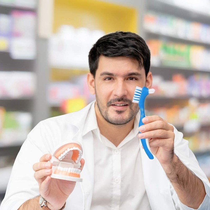 VIVID 12 Pack Denture Brushes - Great Quality, Individual Wrap,