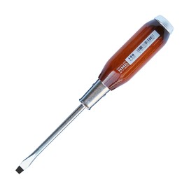 Vessel 100 Wood 6x100 Flat Tip Tang-Thru Screwdriver 100-6-100