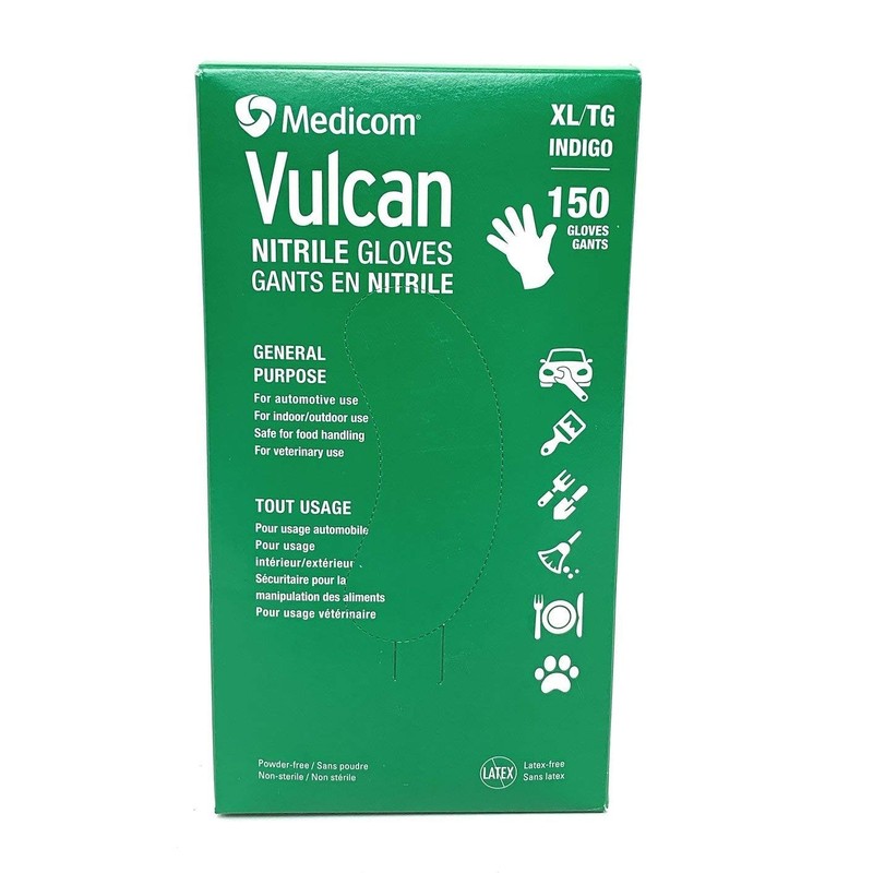 MEDICOM Vulcan Guantes de nitrilo, 150 unidades, XL