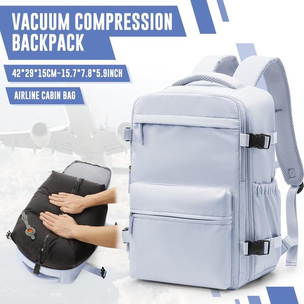 HYC00 Vacuum Travel Backpack with Pump, Vacuum SealCompression Backpack, Large