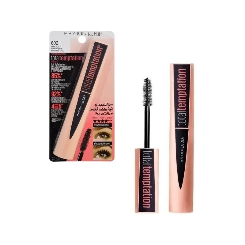 Máscara de pestañas Maybelline Total Temptation 7.985ml color very black