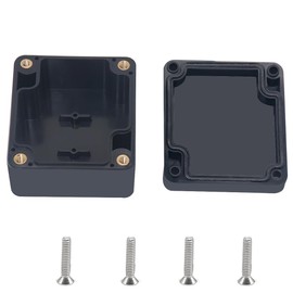Otdorpatio Project Box, Project Boxes Plastic Electric Project Case Junction Box Power Case for Electronic Project, Black 2.5x2.3x1.38inch (63 x 58 x 35 mm)