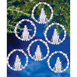 THE BEADERY Beaded Ornament KIT CHRST, Christmas Tree Wreath Makes 12