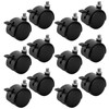 Tosnail 12 Pack Plastic Caster Wheels with Brake, Threaded Mounting