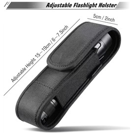 YONCONO Flashlight Holster, Molle Tactical Torch Cover Case Nylon Adjustable LED Torch Pouch Fit 5" to 7“ Flashlight for Outdoor Camping Hiking Hunting