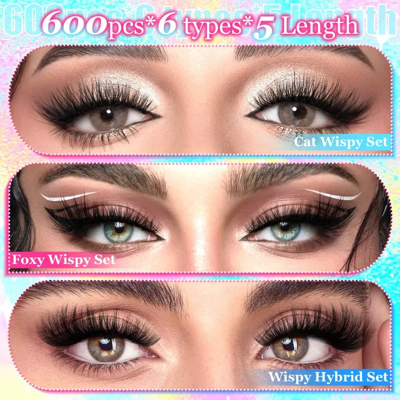 30d+40d+50d+60d+80d+100d Kit Extensiones Pestañas Diy Lash