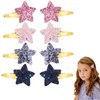 Lilbitty 4 Pairs Glitter Hair Clips for Girls - Cute