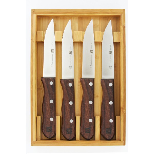 ZWILLING HENCKELS 4-Piece Steakhouse Steak Knife Set with Wood Box