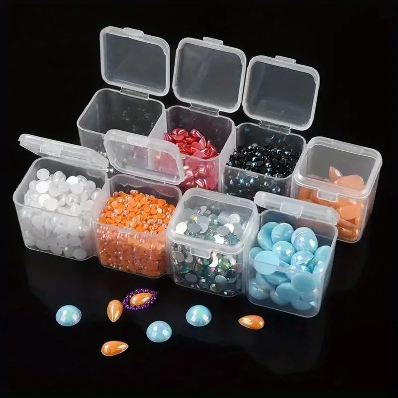 3 Piezas Caja de Plástico Transparente con 28 Compartimentos Extraíbles,