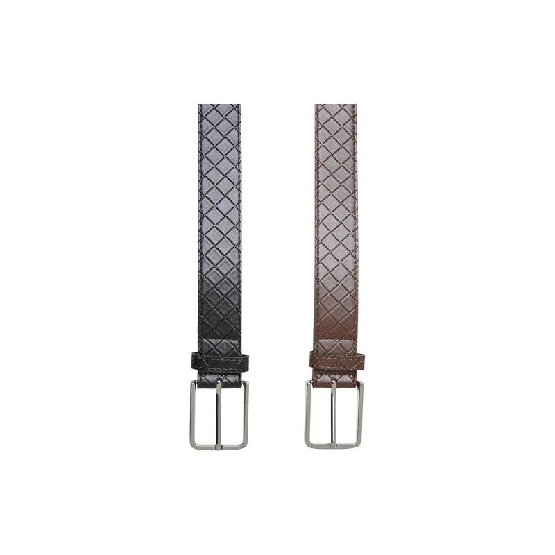 Urban Classics Men's Belt, Black/Silver+Brown/Silver