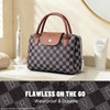 BOYATU Checkered Makeup Bag Organizer with Handle: Large Travel Cosmetic