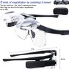 Head Magnifier Glasses USB Rechargeable Eyeglasses Magnifier with 2 LED