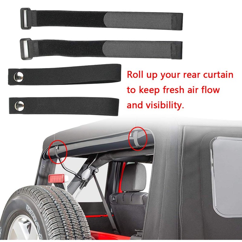 BESTAOO 4Pcs Top Tie Down Straps Adjustable Soft Top Straps,
