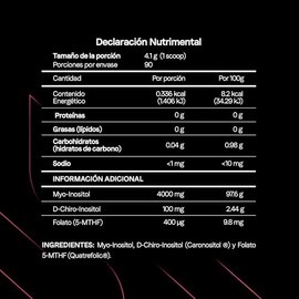 Inositol Polvo Myo Chiro Folato Mthf Caronositol Quatrefolic Apoyo Bienestar Femenino Metabólico Vegano 369 Gramos Porciones