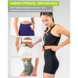 FlipBelt Women's Comp Shorts 7 Inch - Black - S