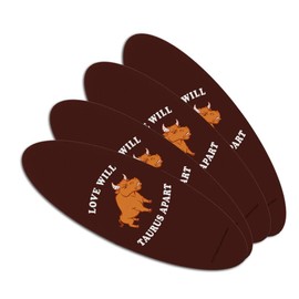 Love Will Taurus Apart Zodiac Bull Tear Us Funny Humor Double-Sided Oval Nail File Emery Board Set 4 Pack
