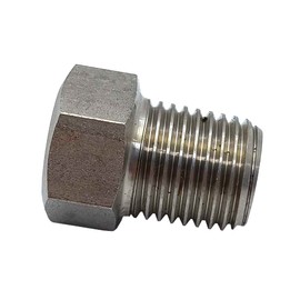 Carbon Steel A105 Reducing Hex Bushing, 3/8” Male NPT to 1/8” Female NPT, up to 3000/6000 PSI, Reducer Hex Bushing Pipe Fitting, Connector Adapter